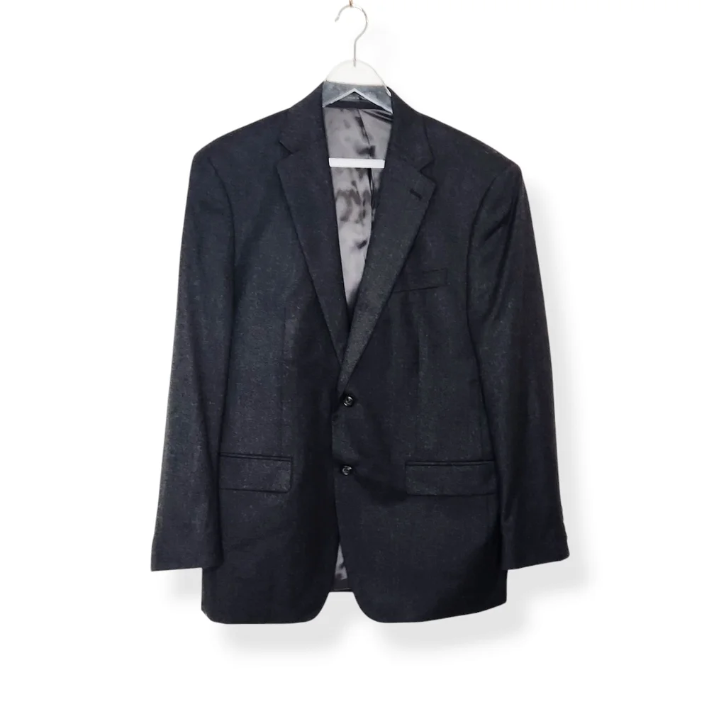 Lauren Ralph Lauren 100% Wool Dark Gray Lined Suit Jacket Sport Coat Size 41R